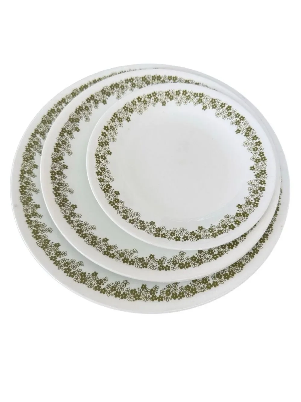 70s Vintage Crazy Daisy Corelle plates 2x dinner, 3x salad 1x saucer